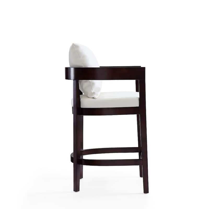 Manhattan Comfort Ritz 34 in. Dark Walnut Beech Wood Counter Height Bar Stool