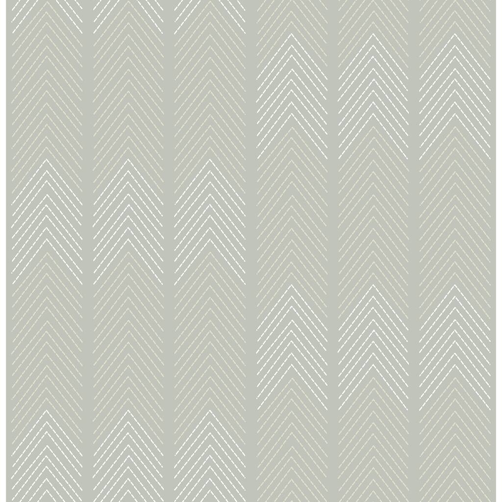 A-Street Prints Nyle Light Grey Chevron Stripes Wallpaper