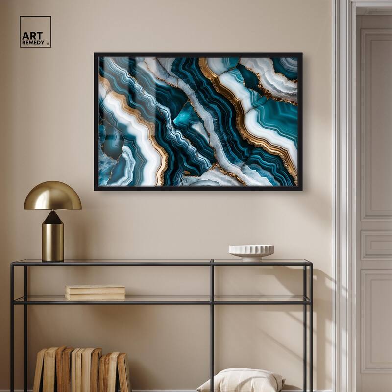 Teal Tides Treasure I Shadowbox by Art Remedy