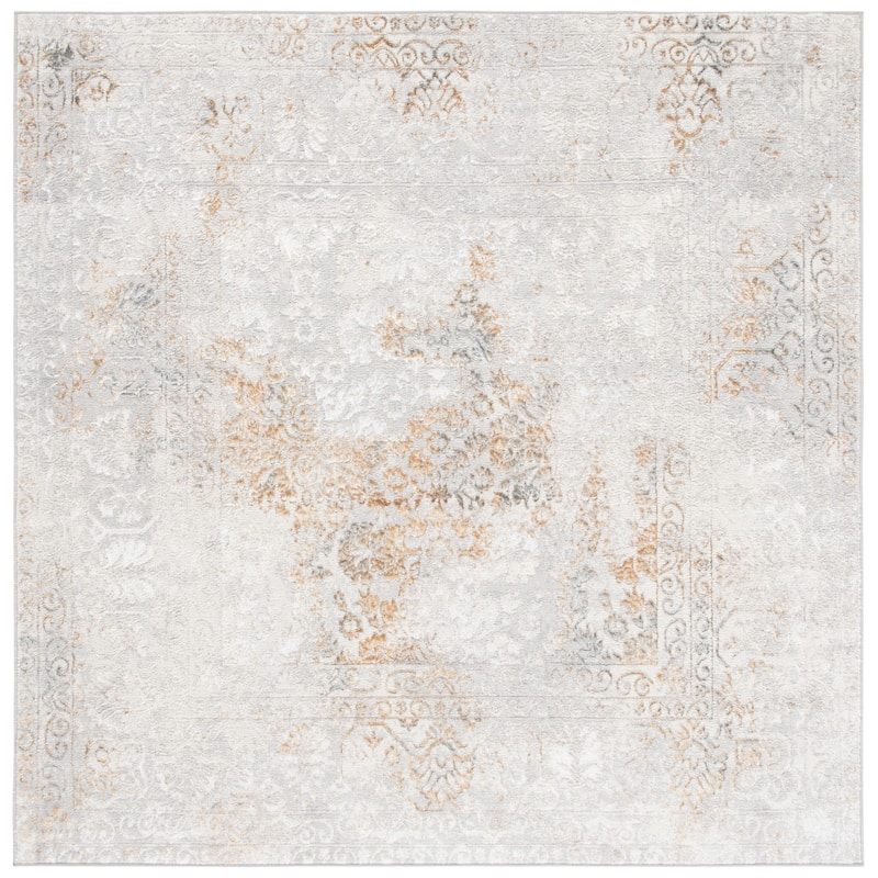 SAFAVIEH Orchard Lera Vintage Distressed Rug - 6'7" Square - Grey/Gold