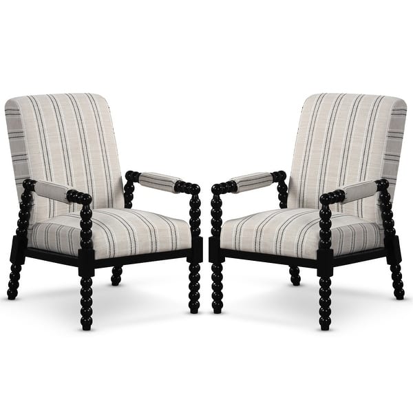 slide 2 of 9, Gymax 2PCS Accent Chair Upholstered Armchair w/ Rubber Wood Frame Multi
