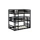 preview thumbnail 18 of 22, Artsy Rubber Wood Bunk Bed with Two Built-in Ladders, Guardrails, Twin over Twin over Twin, Detachable Triple Bunk Bed