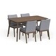 preview thumbnail 35 of 37, Fabrizio Mid-century Modern 5-piece Dining Set by Christopher Knight Home dark grey + natural walnut