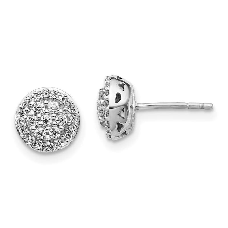 Curata 14k White Gold Diamond Earrings - 8x8mm Wide