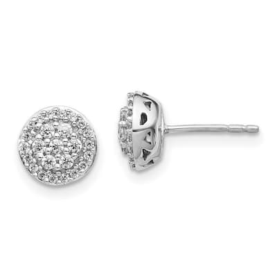 Curata 14k White Gold Diamond Earrings - 8x8mm Wide