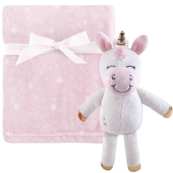 slide 1 of 1, Hudson Baby Infant Girl Plush Blanket with Toy, Pink Unicorn Toy, One Size - Pink Unicorn Toy - One Size One Size - Pink Unicorn Toy