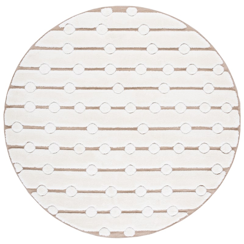 SAFAVIEH Celebrity Annetraud Modern Rug - 6'7" Round - Ivory/Beige