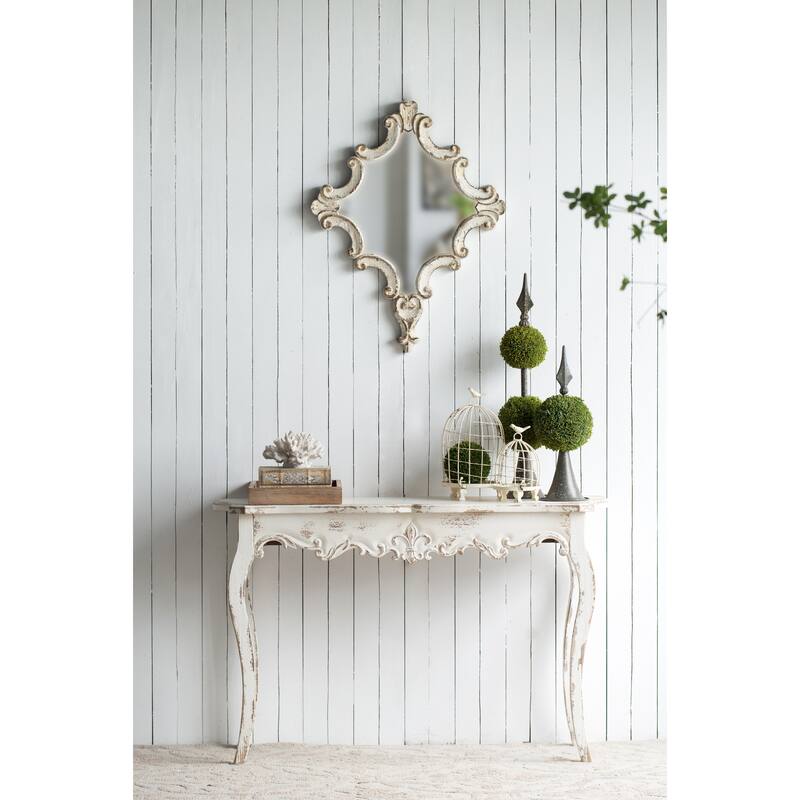 Console Table, for Hallway Living Room Bedroom - White - Marble