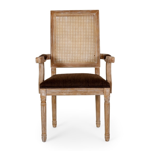 Maria Wood and Cane Upholstered Dining Chair by Christopher Knight