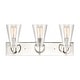 preview thumbnail 3 of 1, Gabby 3-Light vanity light in Polished Nickel
