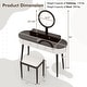 preview thumbnail 7 of 38, Costway Solid Wood Makeup Vanity Desk Set with LED Lighted Mirror