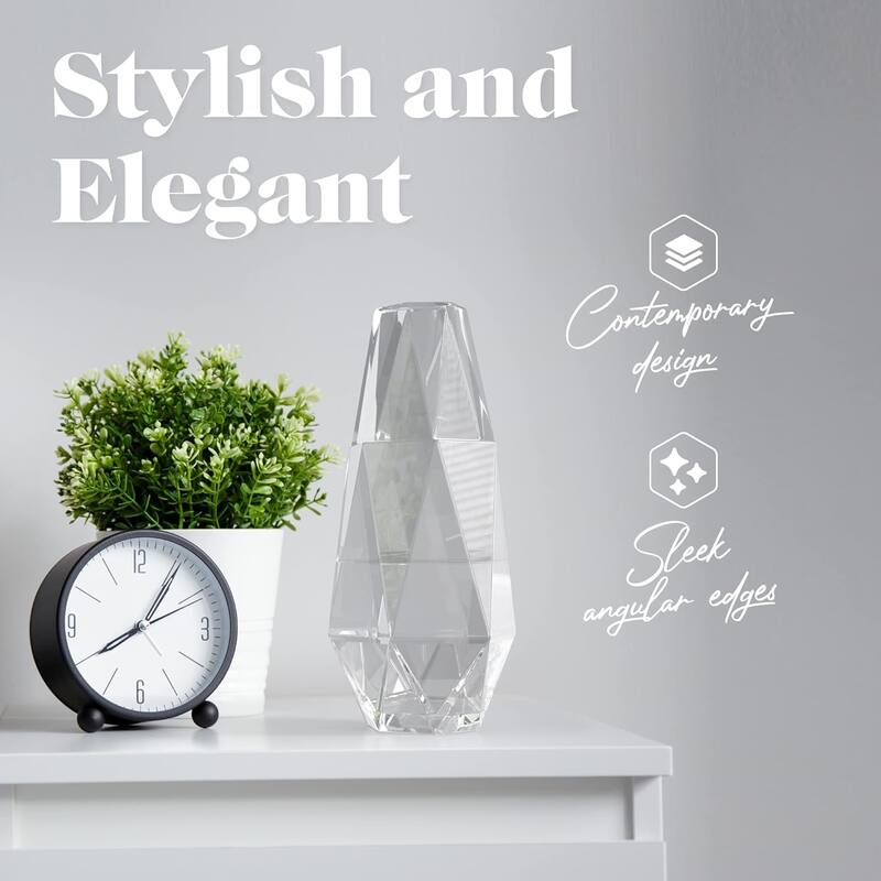 Fifth Avenue Crystal Geometric Glass Water Carafe and Tumbler - 37 Oz