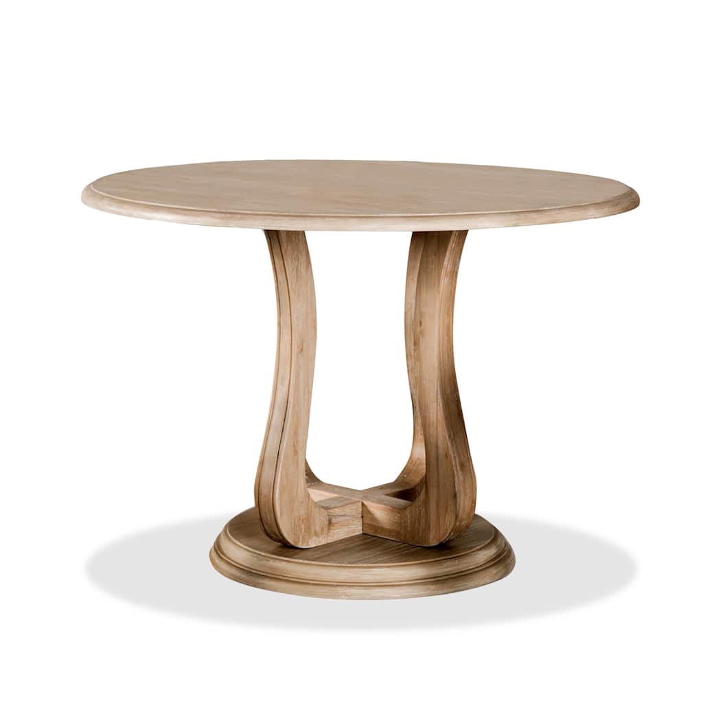 Furniture of America Eira Distressed Natural 54-inch Wood Round Pedestal Counter Height Dining Table