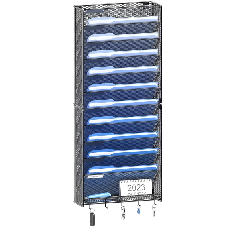 10 Tier Hanging Wall File Organizer - 12 Pocket