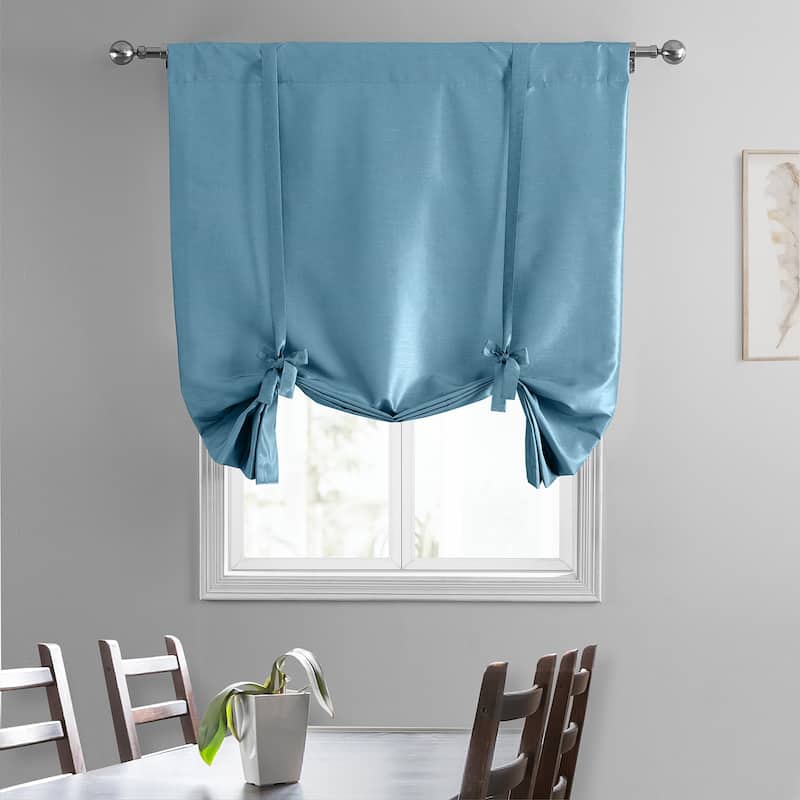 Exclusive Fabrics Vintage Textured Faux Dupioni Silk Tie-Up Window Shade (1 Panel)