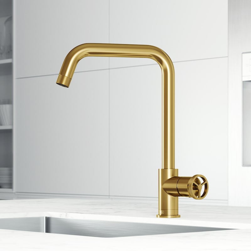 VIGO Cass Industrial 14" H Single Handle Kitchen Bar Faucet