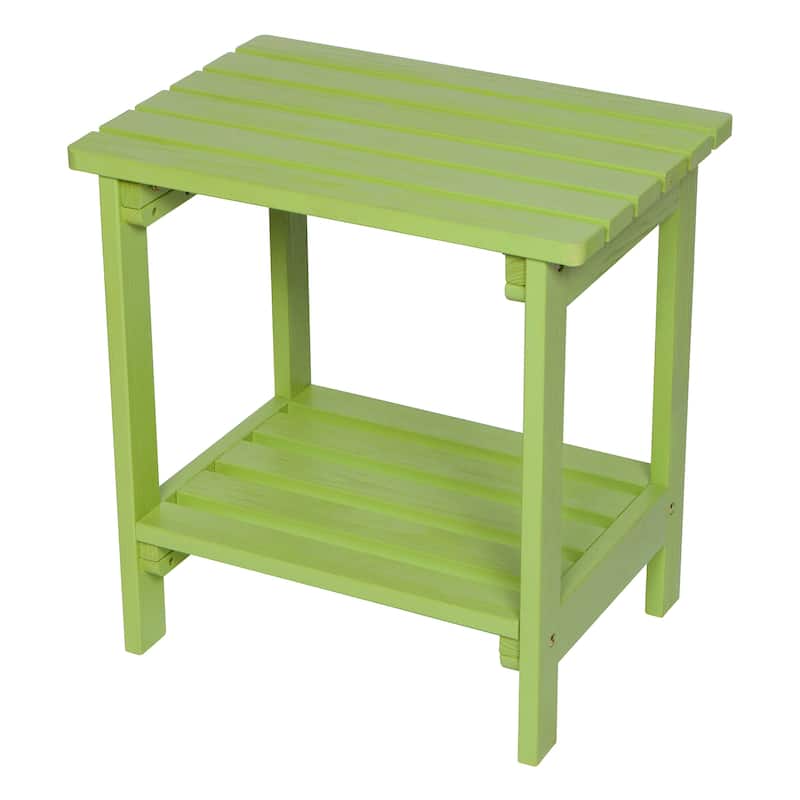 Laguna Adirondack Weather-Resistant 19.75" Wood 2 Tier Side Table by Porch & Den - Lime Green