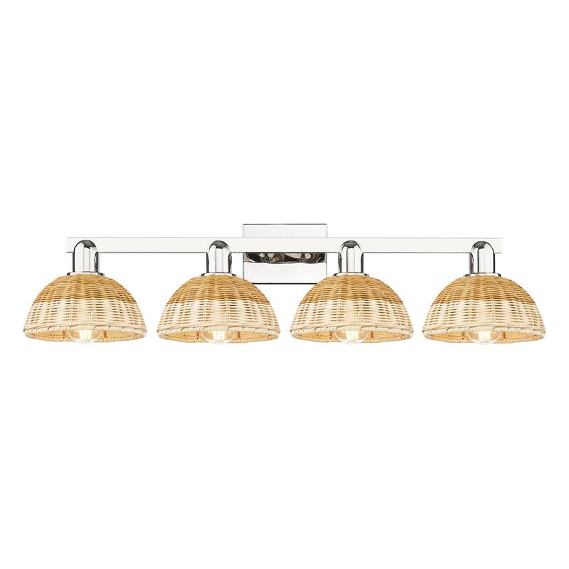 Innovations Lighting 716-4W-11-36 Natural Ballston Dome Vanity 2 - Polished Nickel / Natural