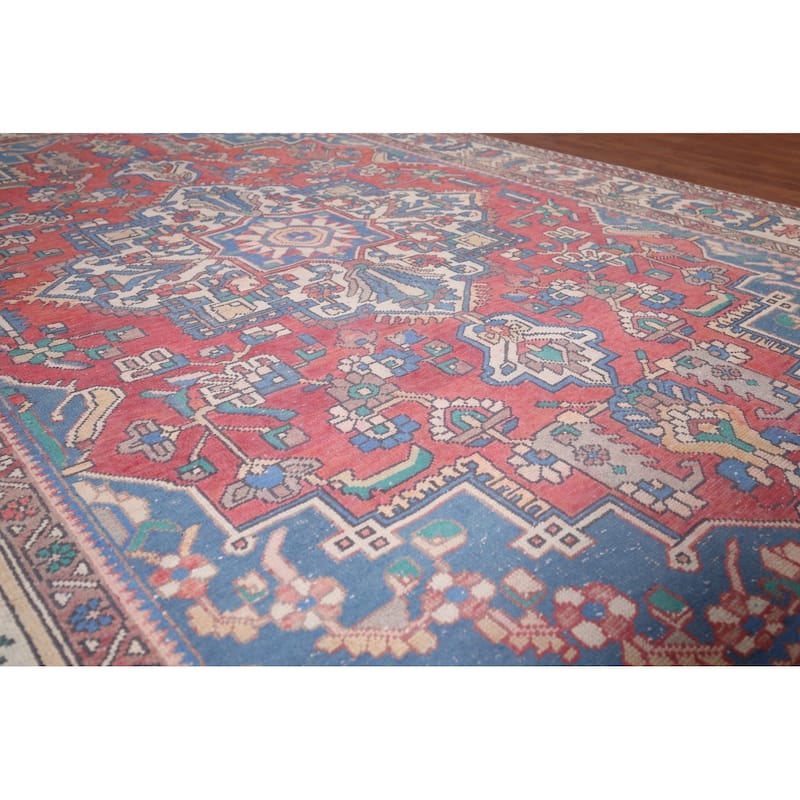 Bakhtiari Persian Vintage Area Rug Handmade Wool Carpet - 6'10"x 10'1"