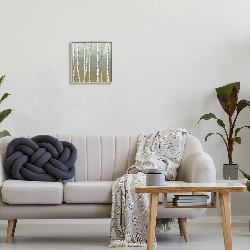 Stupell Contemporary Birch Tree Forest Striped White Bark Painting Framed Wall Art