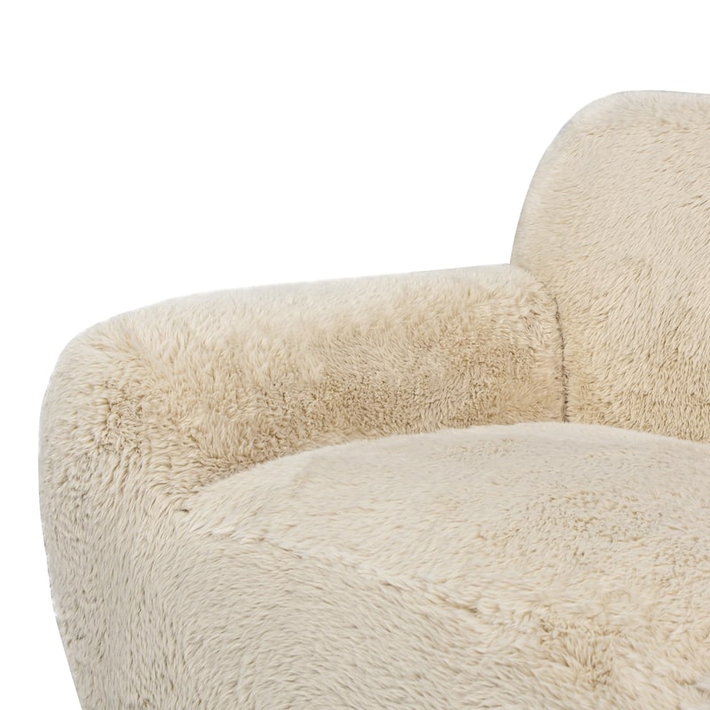 Summit 83" Rustic Farmhouse Mongolian Sheepskin Overstuffed Sofa