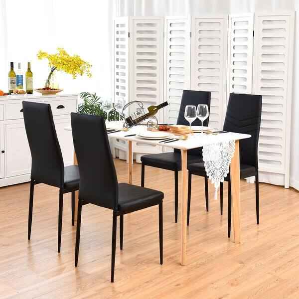 Shop Gymax Set Of 4 Pvc Dining Side Chairs With Metal Frame High