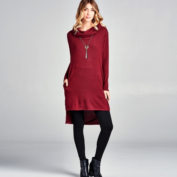 cowl neck tunic dress