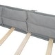 preview thumbnail 9 of 7, Full Size Upholstered Platform Bed Frame with Full Length Guardrail, Pine Wooden Bed with Pillow, Subdued Gray