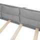 preview thumbnail 7 of 11, Full Size Wood Platform Bed with Upholstered Headboard and Side Pillows, Includes Full-Length Guardrails