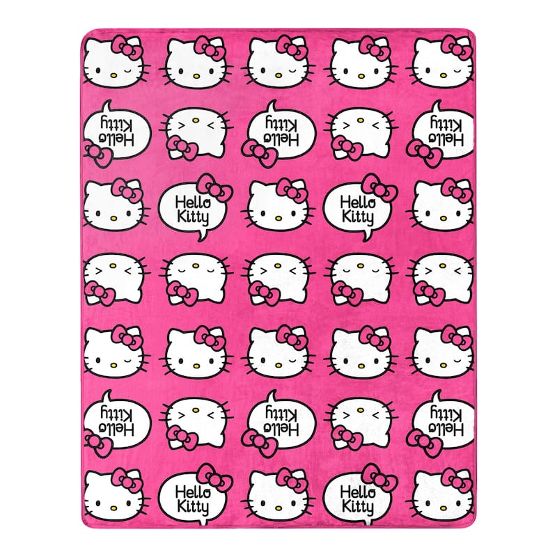 Sanrio Hello Kitty Character Hugger Pillow and Silk Touch Throw Blanket Set