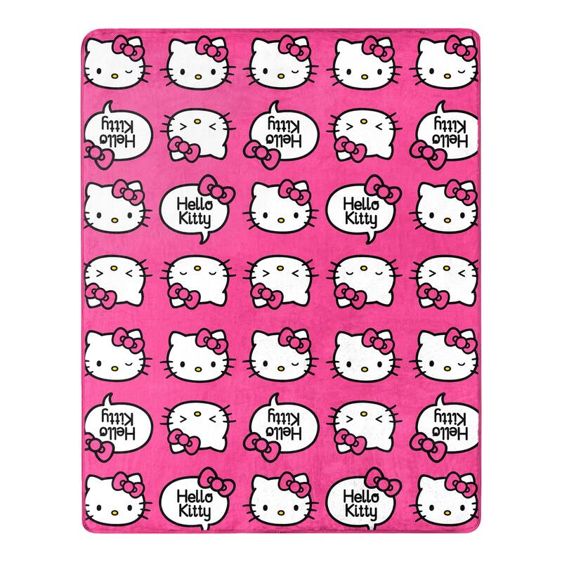 Sanrio Hello Kitty Character Hugger Pillow and Silk Touch Throw Blanket Set