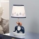 preview thumbnail 5 of 4, Lambs & Ivy Playful Elephant Blue/White Nursery Lamp with Shade and Light Bulb