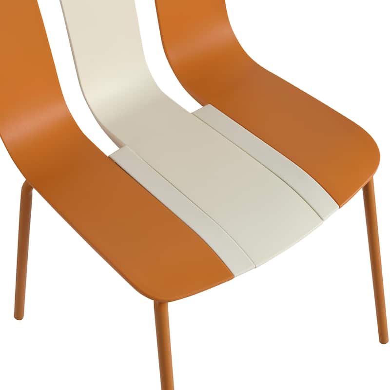 Vibrant PP Plastic Chairs with Metal Legs - 4-Pack
