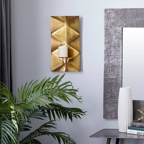Gold Stainless Steel Contemporary Wall Sconce 18 x 10 x 6 - 10 x 6 x 18