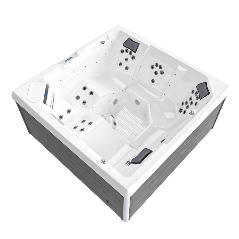 Patiowell 4-Person 41 Jets Hot Tub with Digital Control System-The Fresh Water System and LED Lighting-Intelligent