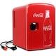 preview thumbnail 1 of 7, Coca-Cola Classic Bottle 6 Can Mini Fridge - 4L
