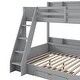 preview thumbnail 14 of 14, Wood Bunk Bed w/Storage Shelves and LED, Twin over Full Bed Frame with Charging Station, Drawer and Safety Guardrail for Kids