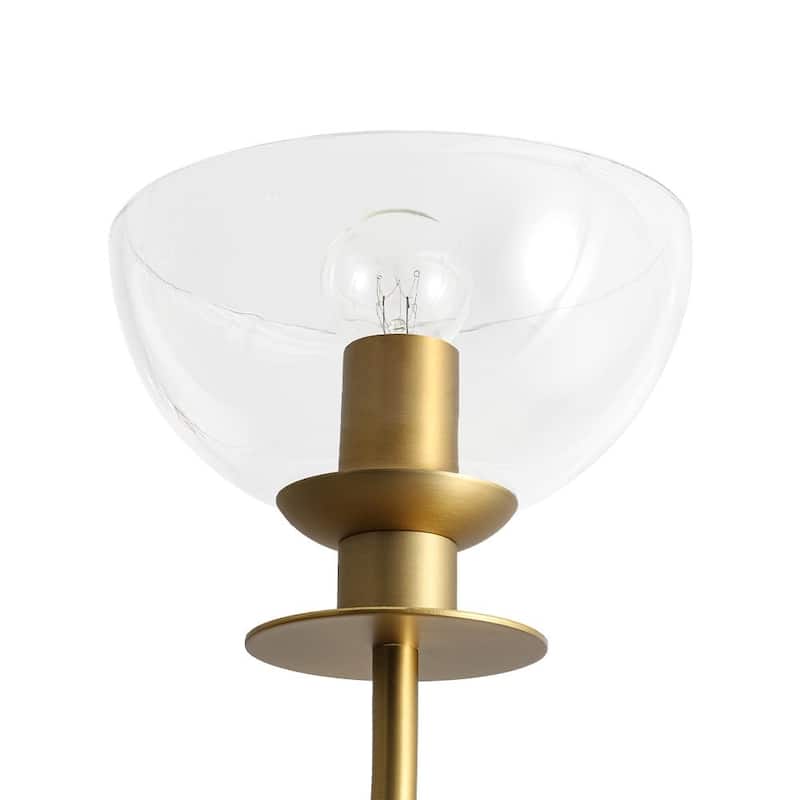 Modern 4-Light Cup Shape Clear Glass Arc Metal Chandelier - 29.7 in