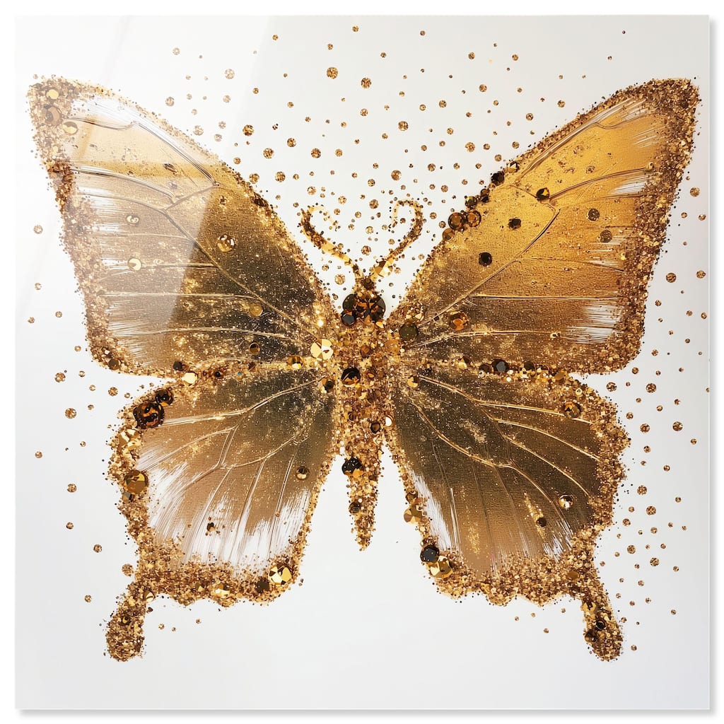 Lemon Glow Wings Acrylic by Art Remedy, Ready to Hang