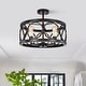 preview thumbnail 3 of 23, Warehouse of Tiffany Shacer 3-light Hoop Design Ceiling Lamp