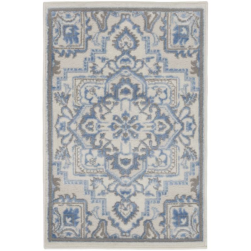 Bubeb Floral Traditional Non Skid Stain Resistant Area Rug By HomeRoots - 36' X '24' X '0.25