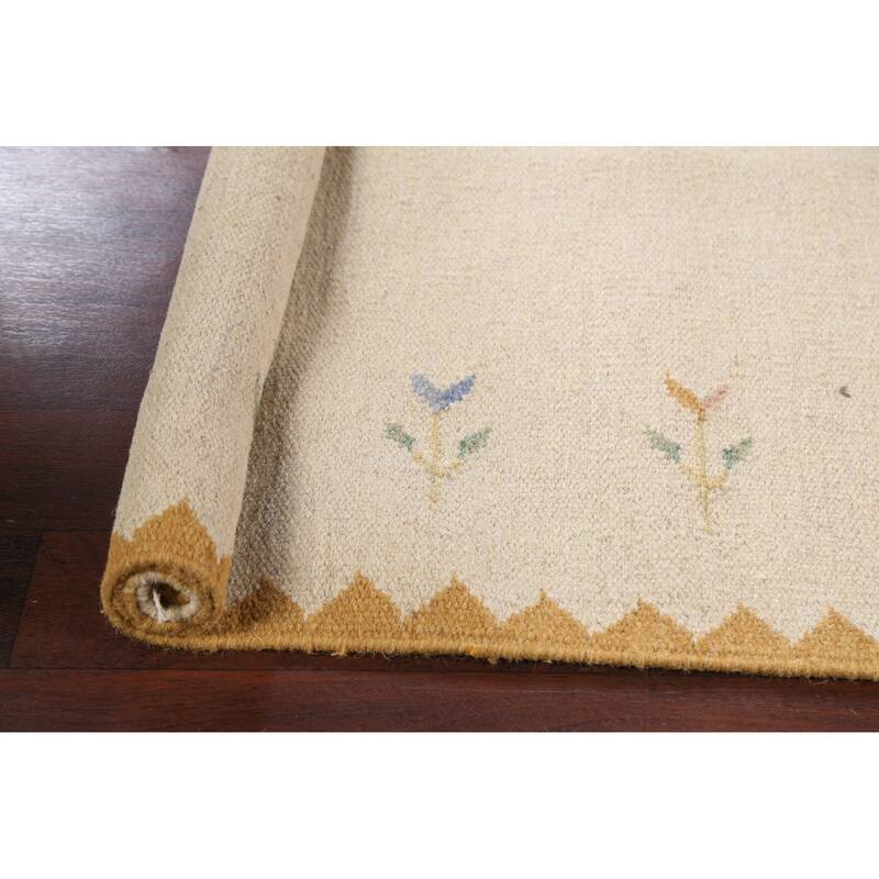 Tribal Kilim Oriental Wool Area Rug Flat-weave Home Decor Carpet - 4'0" x 5'11"
