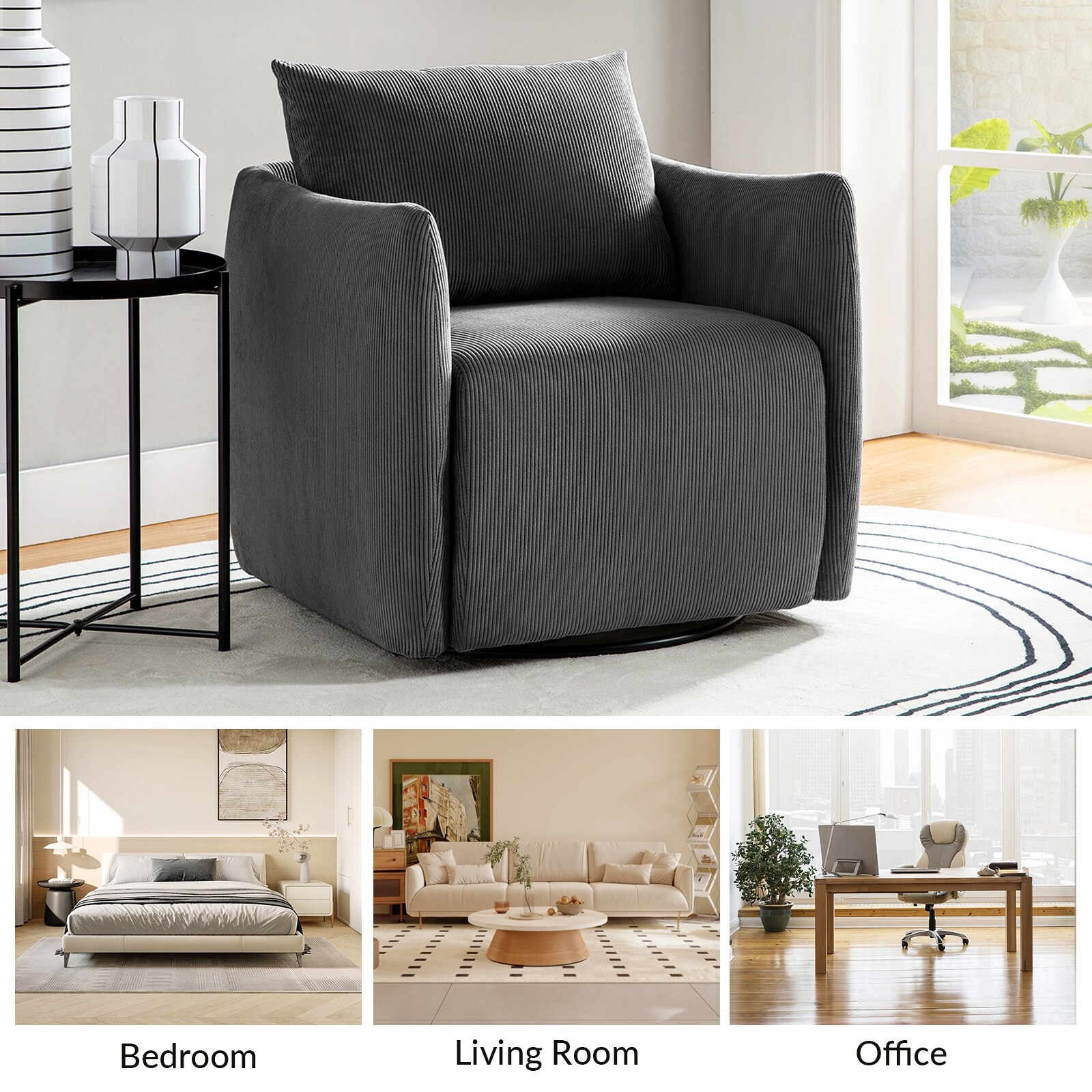 Vanessa upholstered cheap swivel chair