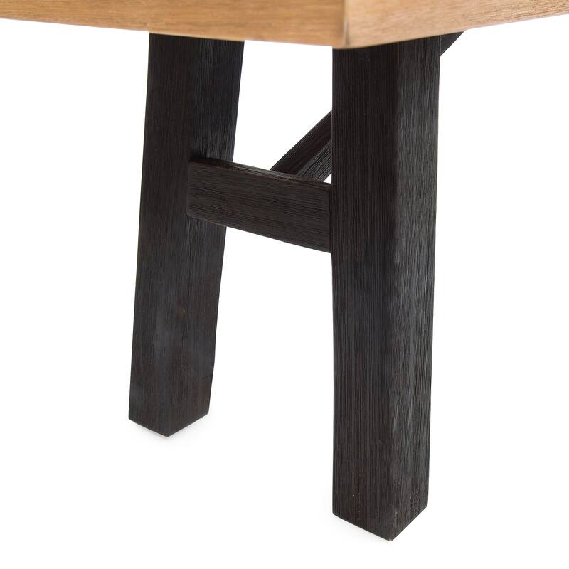 Bettina Acacia Wood Outdoor Dining Benches by Christopher Knight Home