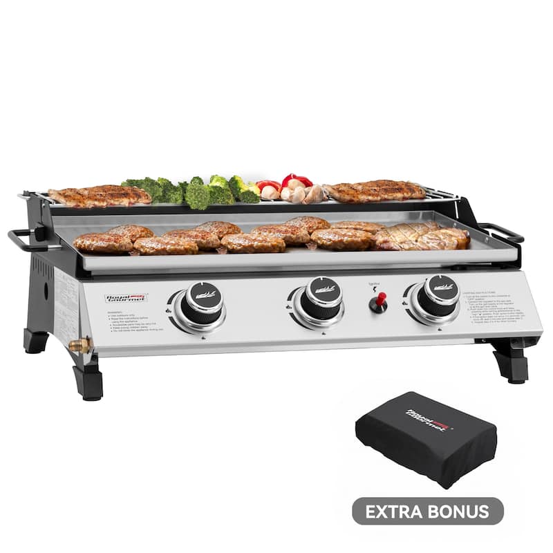 Royal Gourmet 24-Inch Portable Gas Griddle ,Silver - Silver