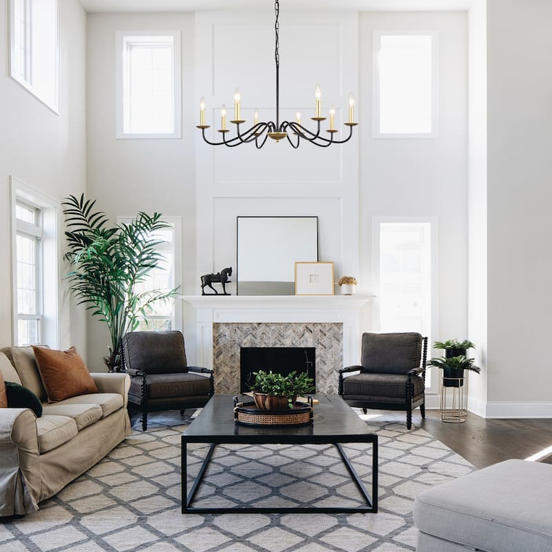 8-Light Farmhouse Candle Chandelier for Bedroom, Kitchen, Living Room and Foyer