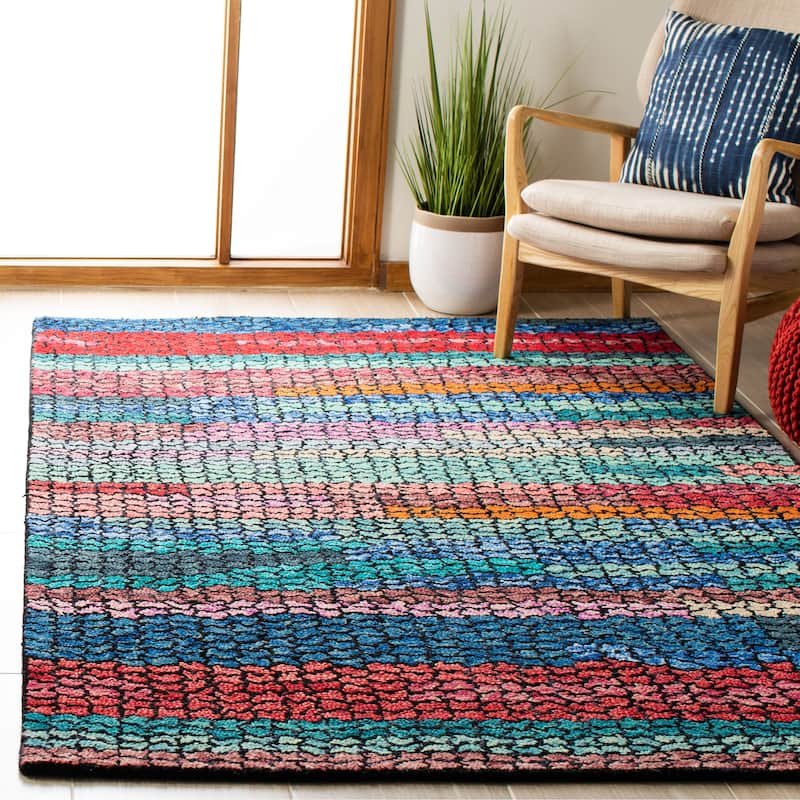 SAFAVIEH Handmade Aspen Christy Bohemian Wool Rug - 8' x 10' - Navy/Red