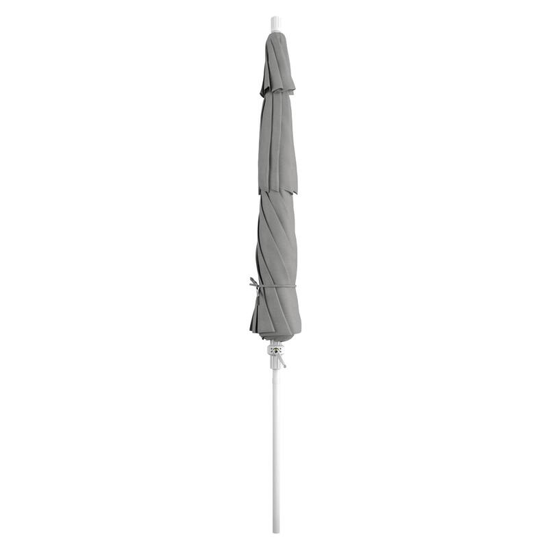 California Umbrella 11' Rd. Aluminum Patio Umbrella, Crank Lift, Collar Tilt, Dbl Wind Vent, White Finish, Sunbrella Fabric