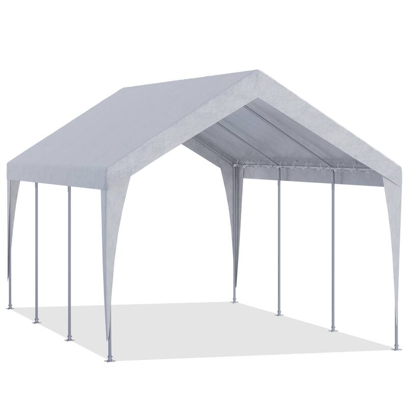 Heavy Duty Carport, All-Weather Waterproof Shelter with Steel Frame for Cars, Boats & Equipment