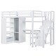 preview thumbnail 18 of 23, Loft Bed with Desk, USB Ports, 5-Layer Shelf, Space-Saving Metal Loft Bed Frame with Wardrobe and Stairs, Easy Assembly